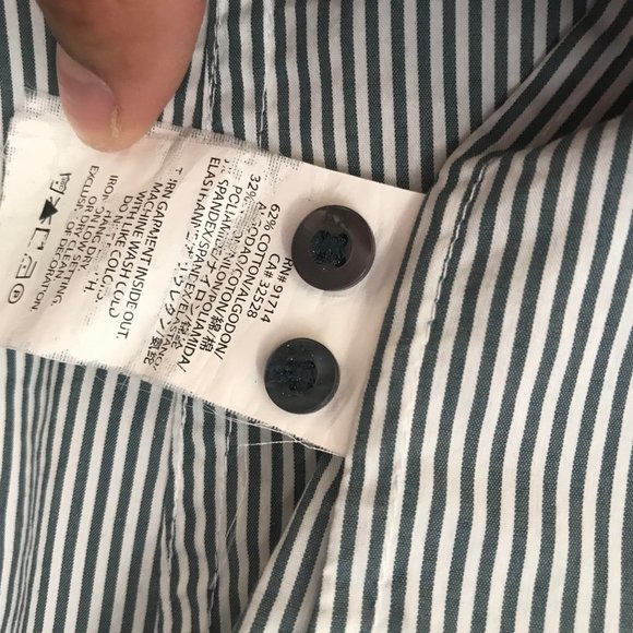 Armani Exchange White and Blue Striped Button Down - Picture 4 of 5
